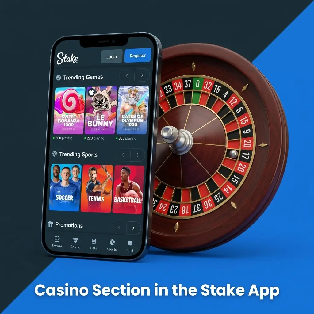 Casino Section in the Stake App